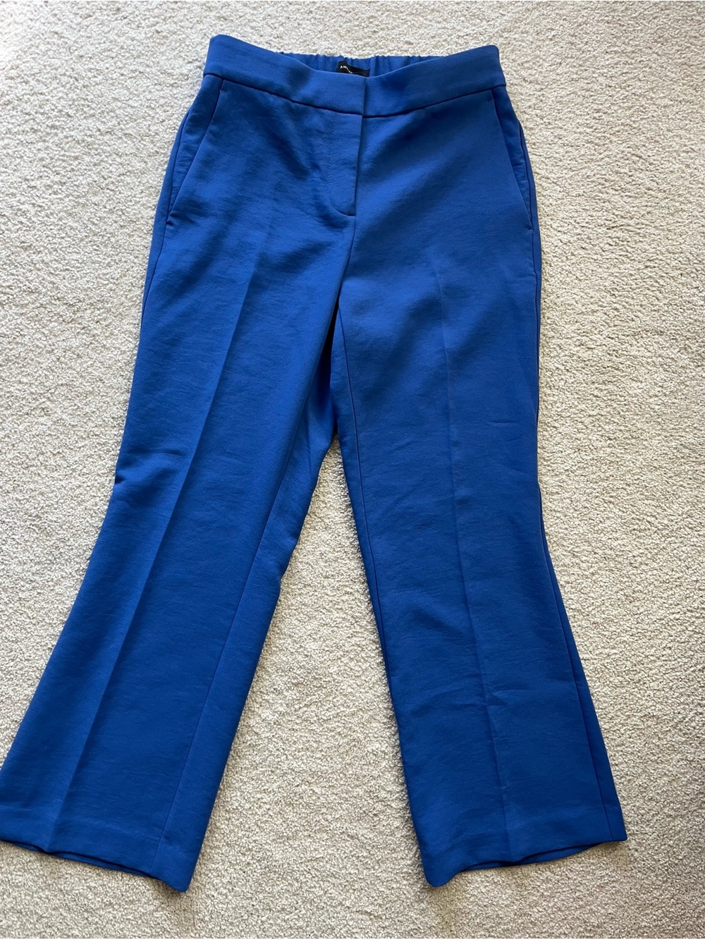 Ann Taylor Relaxed Jayne Trousers in Textured Crepe - Electric Periwinkle- NWT